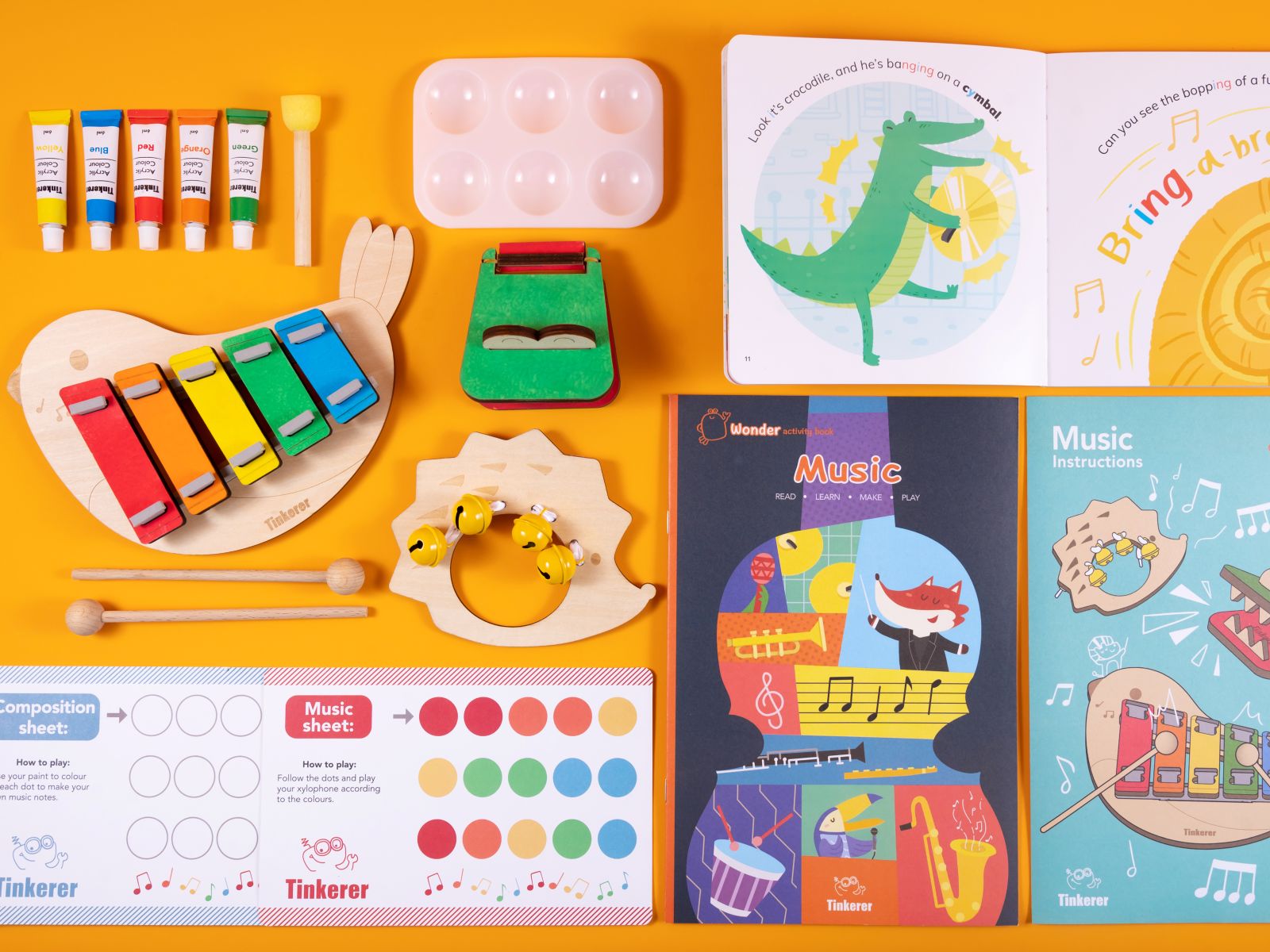 Steam 優質玩具 木製樂器 繪本學英文發音